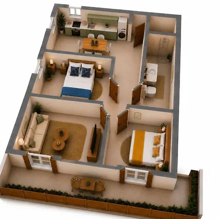 Private Patio - Heart Of Apartment *